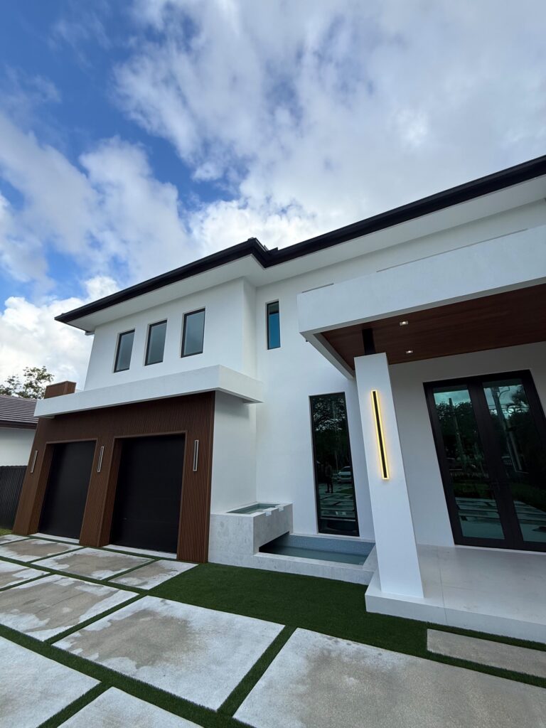 Seamless gutter installation on a home in Opa-locka, Florida