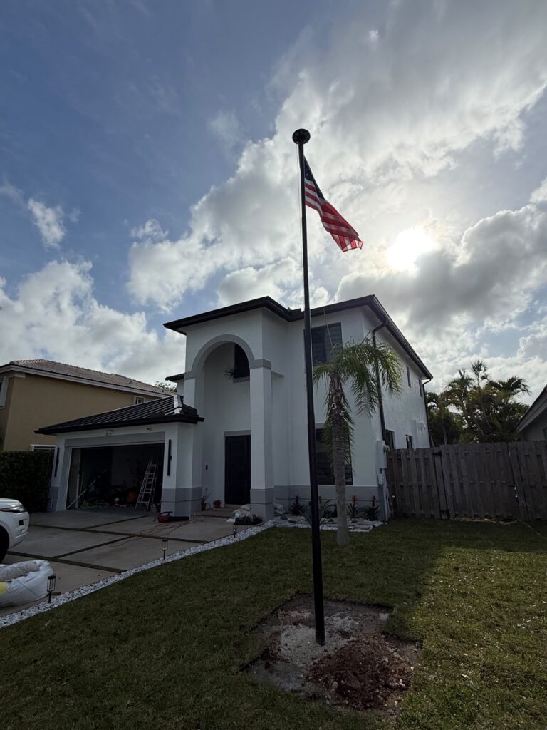 New gutter run fitted along a roofline in Miami, Florida