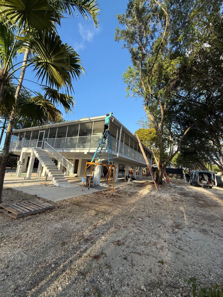 Seamless aluminium guttering installed in Opa-locka, Florida