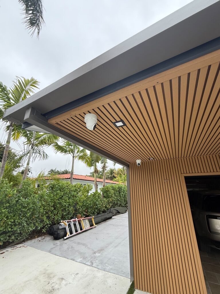 Seamless gutter installation on a home in Opa-locka, Florida