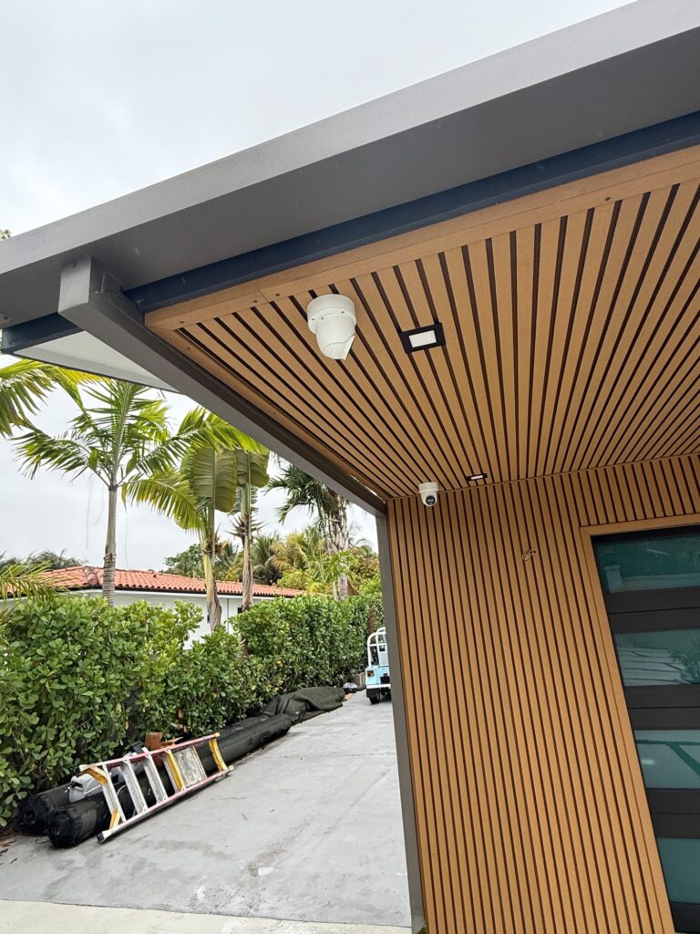 New gutter run fitted along a roofline in Miami, Florida