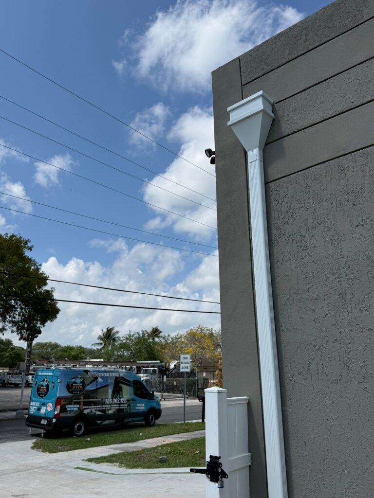 Gutter and downspout work completed in Hialeah, Florida