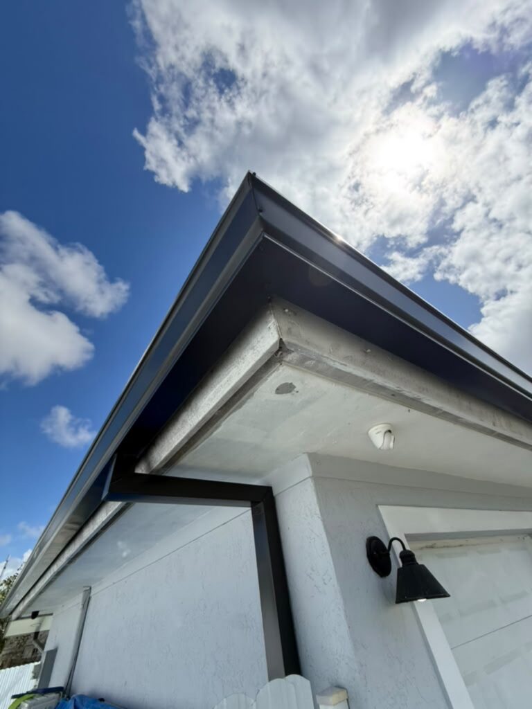 New gutter run fitted along a roofline in Miami, Florida