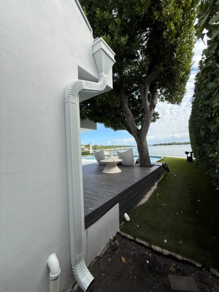 Seamless gutter installation on a home in Opa-locka, Florida