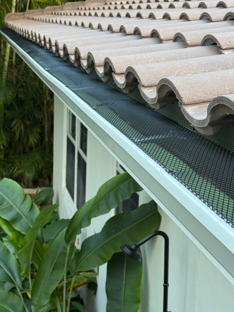 New gutter run fitted along a roofline in Miami, Florida