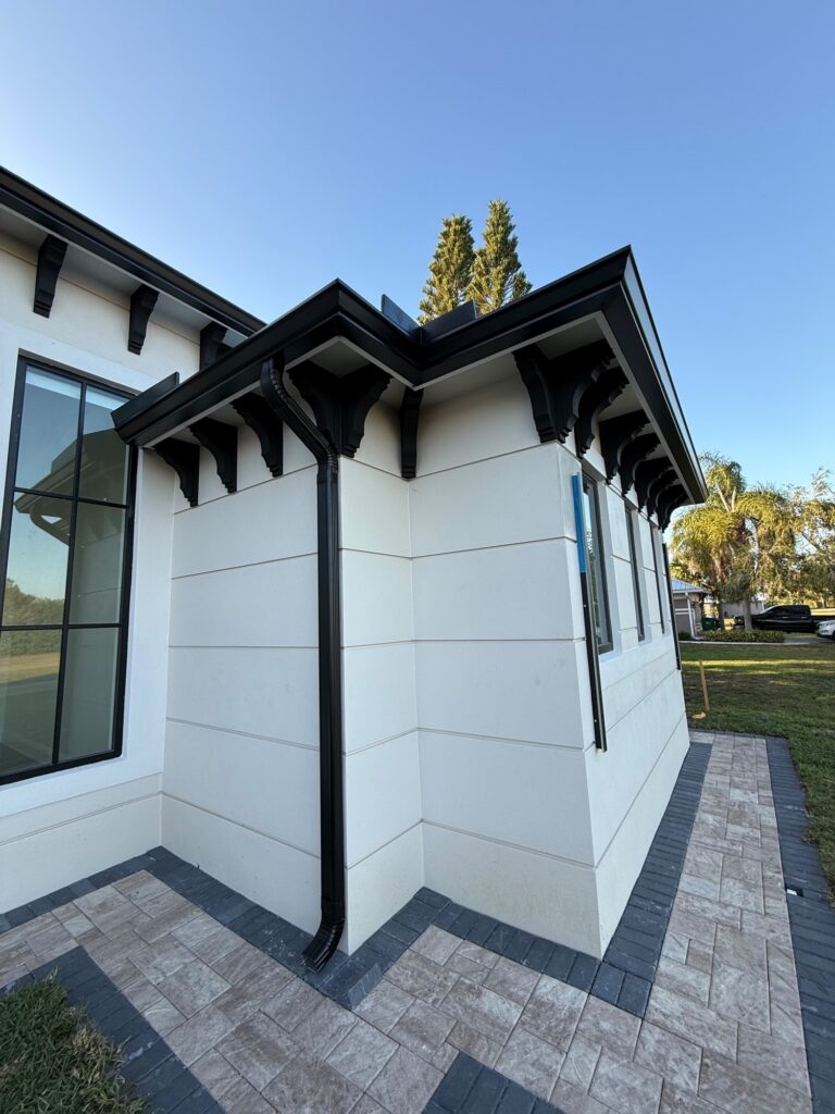 New gutter run fitted along a roofline in Miami, Florida