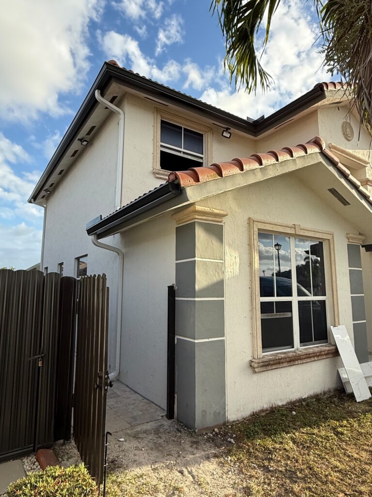 Rainwater drainage fitted to a property in Miami Gardens, Florida