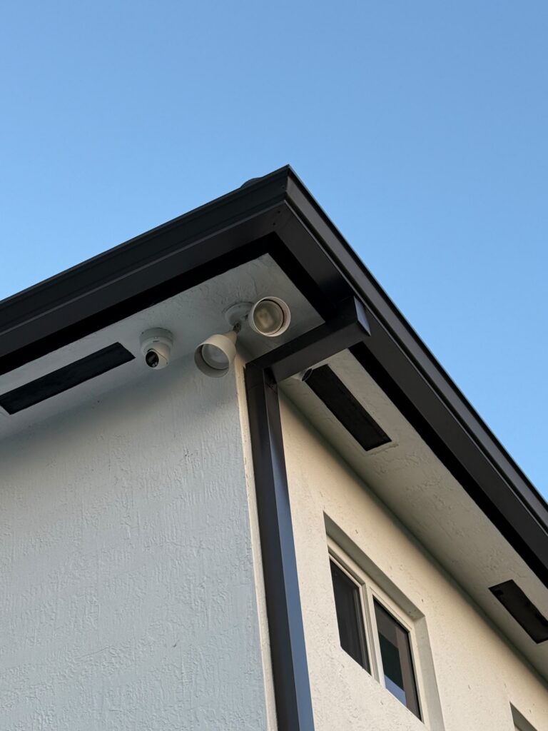 Seamless gutter installation on a home in Opa-locka, Florida