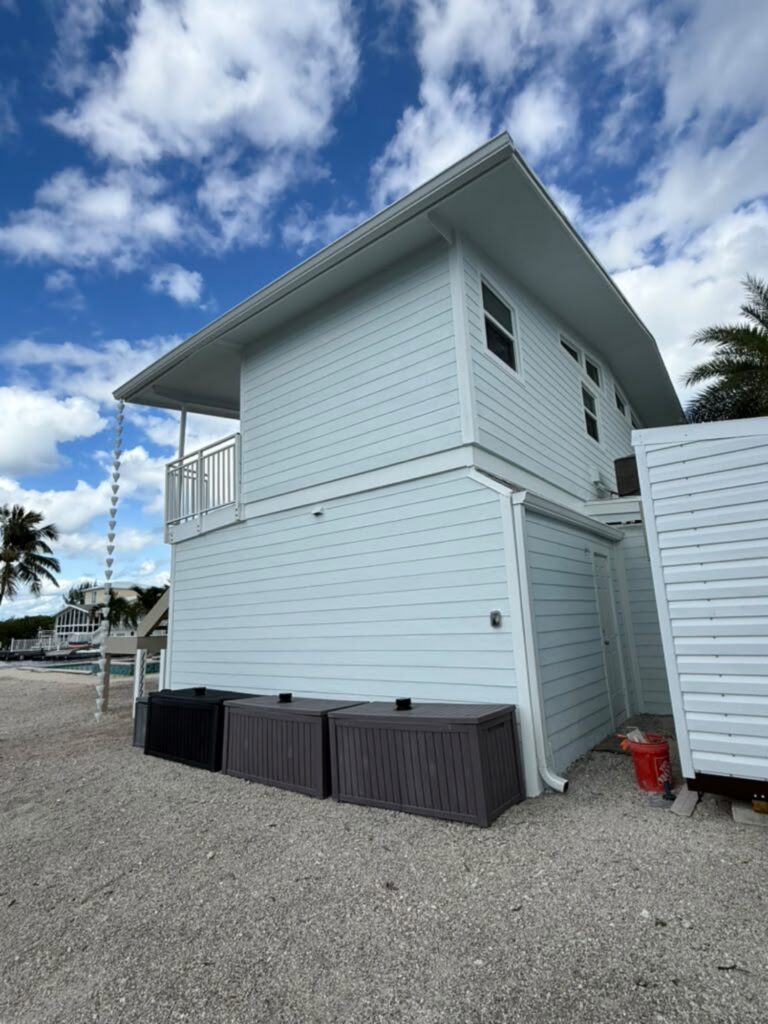 Seamless gutter installation on a home in Opa-locka, Florida