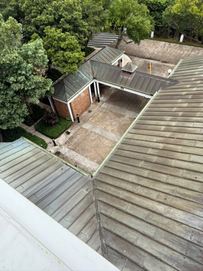 Gutter replacement finished on a house in Miami, Florida